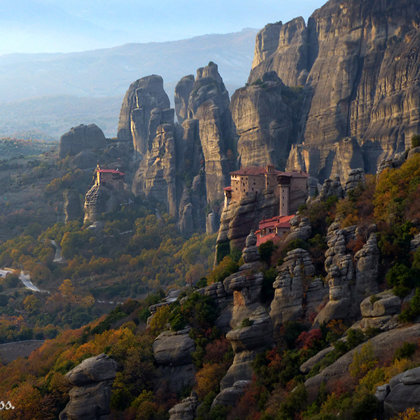 The Monasteries built on top of giant rocks, Meteora, Greece