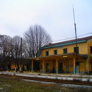 the old train station outside the village Agras near Edessa, Macedonia, Greece