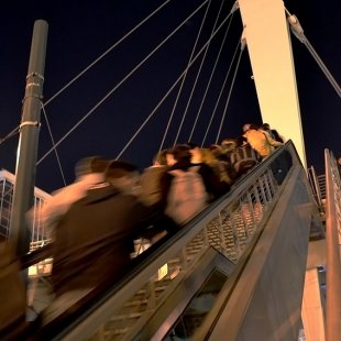 Escalator in the port of Pireas, Greece