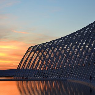 Sunset at the Olympic Stadium of Athens, Greece