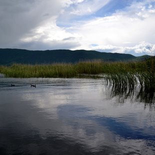  the small Prespa lake in Florina, Macedonia, Greece