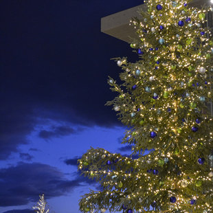 the "blue hour" at the at the SNF Cultural Center, Athens, Greece