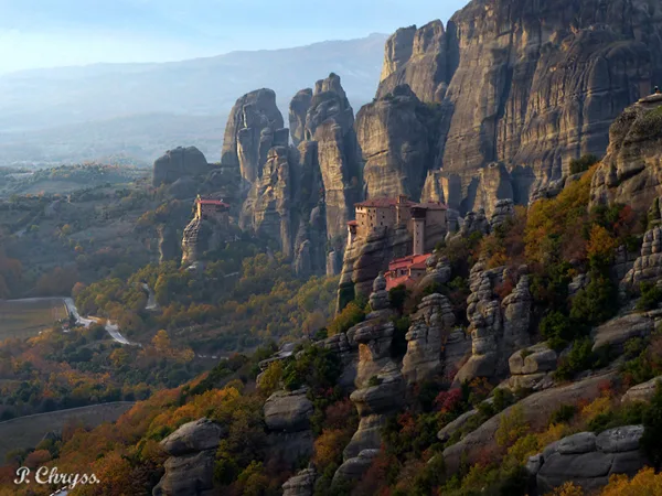 The Monasteries built on top of giant rocks, Meteora, Greece
