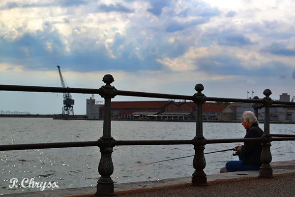 fishing at Thessaloniki, Macedonia, Greece