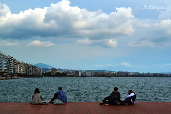 Relaxing together at Thessaloniki, Macedonia, Greece