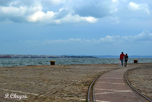 walking together at Thessaloniki, Macedonia, Greece