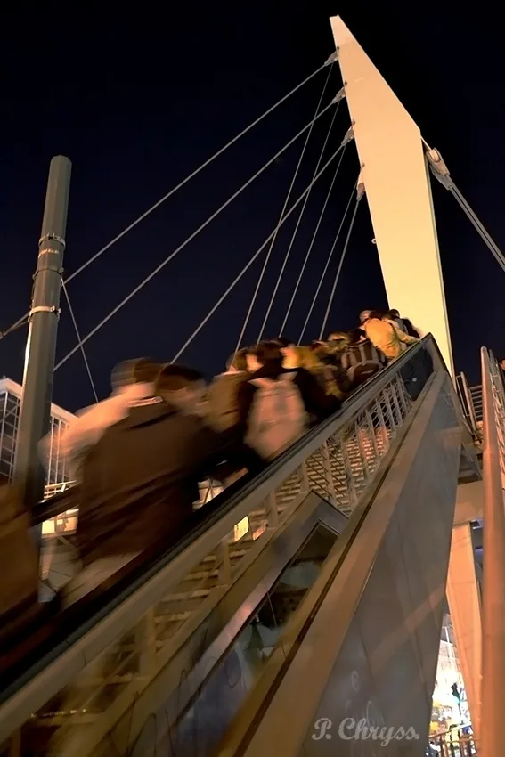 Escalator in the port of Pireas, Greece