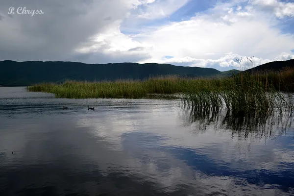  the small Prespa lake in Florina, Macedonia, Greece