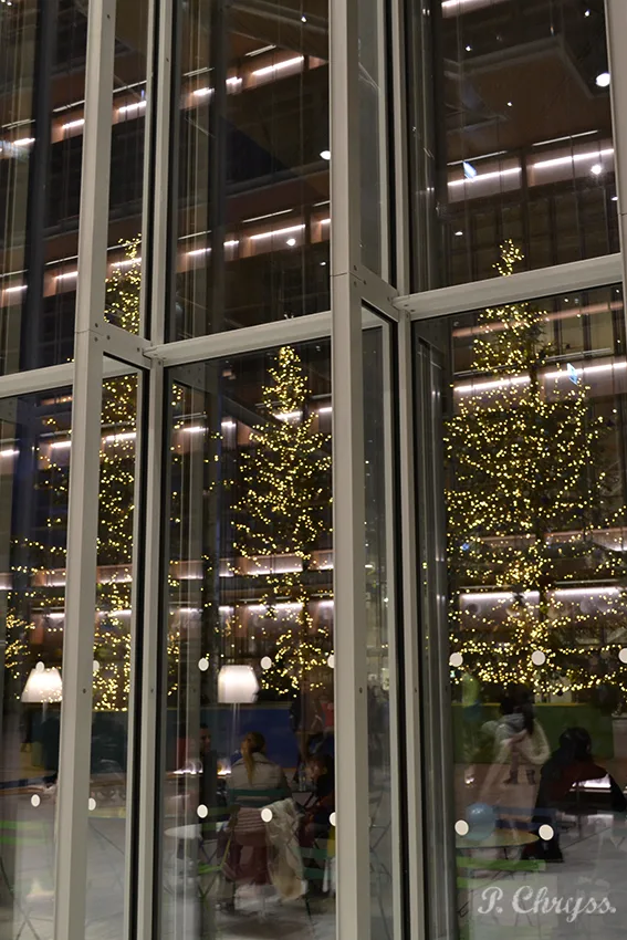 Christmas decorations at the SNF Cultural Center, Athens, Greece